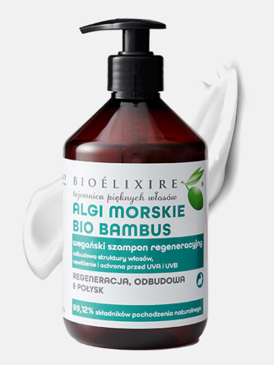 Bioélixire Essential Wegański szampon regenerujący z algami morskimi i bio bambusem 500 ml