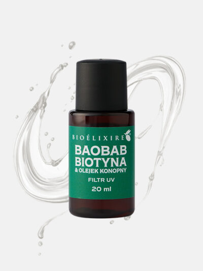 Bioelixire Serum silikonowe baobab, biotyna & olejek konopny + Filtr UV 20 ml